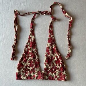 Topshop Floral Tie-Up Top